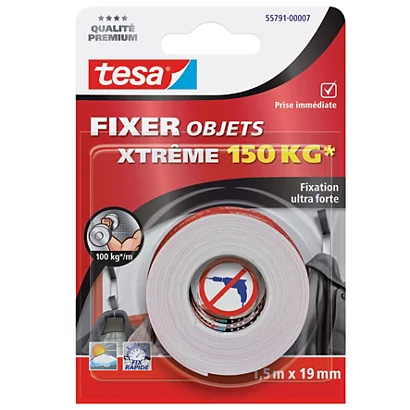 1 Rouleau Adhésif Double Face Mousse Xtrème 150 Kg 19 Mm X 1,5 M TESA 2 1 Rouleau Adhésif Double Face Mousse Xtrème 150 Kg 19 Mm X 1,5 M TESA – Image 2