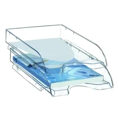 10 Bacs à Courriers Cep Pro Gamme Classique Coloris Cristal Transparent