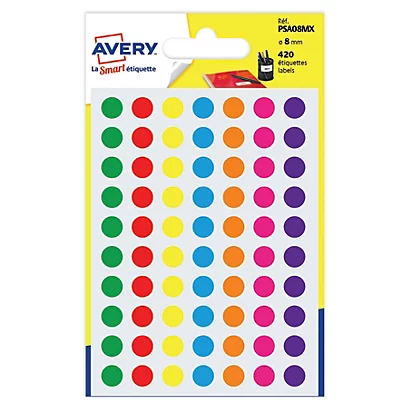 10 Etuis De 420 Pastilles Adhésives Couleur Diamètre 8 Mm, 7 Coloris Assortis 1 10 Etuis De 420 Pastilles Adhésives Couleur Diamètre 8 Mm, 7 Coloris Assortis