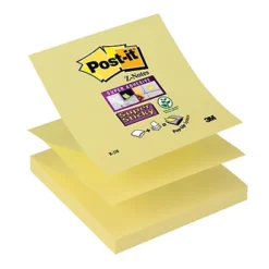 12 Blocs Recharges Notes Repositionnables Z-notes Super Sticky Post-it® Jaune 76 X 76 Mm