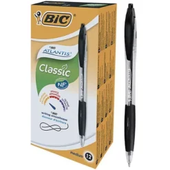 12 Stylos-bille Bic® Atlantis Coloris Noir