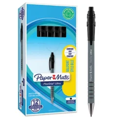 12 Stylos-bille Paper Mate® Flexgrip Ultra Coloris Noir