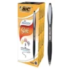 12 Stylos-bille Rétractables BIC Atlantis Soft Noirs