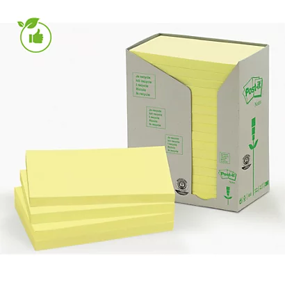 16 Blocs Notes Repositionnables Post-it® Recyclées Jaune 76 X 127 Mm 1 16 Blocs Notes Repositionnables Post-it® Recyclées Jaune 76 X 127 Mm