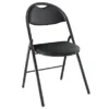 2 Chaises Pliantes Super Confort - Tissu Non Feu M1 Noir - Pieds Métal Noir