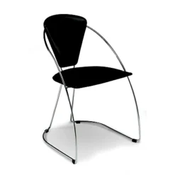 2 Chaises Visiteur Laura - Cuir Aggloméré - Noir