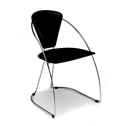 2 Chaises Visiteur Laura - Cuir Aggloméré - Noir 1 2 Chaises Visiteur Laura - Cuir Aggloméré - Noir