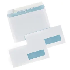 250 Enveloppes C5 Extra Blanches Clairefontaine à Bande Protectrice 162 X 229 Mm Avec Fenêtre 45 X 100 Mm Vélin 90 G
