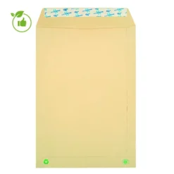 250 Pochettes Administratives 90 G Kraft Recyclé Sans Fenêtre 229 X 324 Mm Coloris Kraft Blond, Le Lot