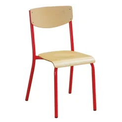 4 Chaises Scolaires Pieds Rouges
