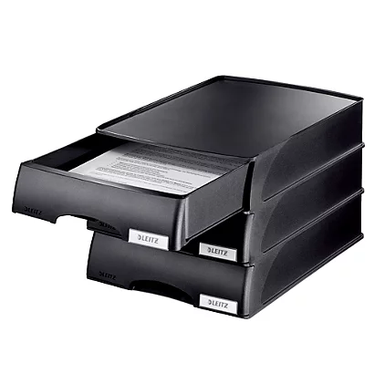 4 Corbeilles à Tiroirs Leitz Plus Coloris Noir 2 4 Corbeilles à Tiroirs Leitz Plus Coloris Noir – Image 2