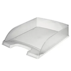 5 Bacs à Courrier Standard Format Portrait Classique Leitz Plus Coloris Transparent