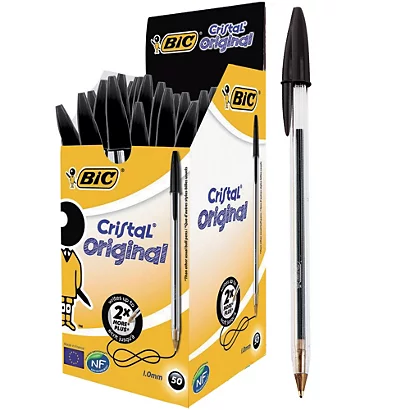 50 Stylos-bille Bic® Cristal Coloris Noir 1 50 Stylos-bille Bic® Cristal Coloris Noir