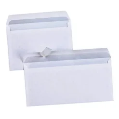 500 Enveloppes 114 X 229 Blanches Sans Fenêtre Bande Protectrice La Couronne