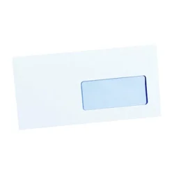 500 Enveloppes 114 X 229 Blanches Avec Fenêtre Bande Protectrice La Couronne