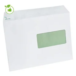 500 Enveloppes C5 Extra Blanches Erapure GPV à Bande Protectrice 162 X 229 Mm Avec Fenêtre 45 X 100 Mm Papier 100% Recyclé 80 G