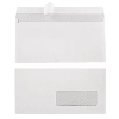 500 Enveloppes DL Blanches 1er Prix à Fermeture Autocollante 110 X 220 Mm Avec Fenêtre 35 X 100 Mm Vélin 80 G 1 500 Enveloppes DL Blanches 1er Prix à Fermeture Autocollante 110 X 220 Mm Avec Fenêtre 35 X 100 Mm Vélin 80 G