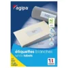 AGIPA Étiquettes Adhésives Blanches Multi-usages, 70 X 36 Mm - 2400 étiquettes Par Boîte, 24 étiquettes Par Feuille