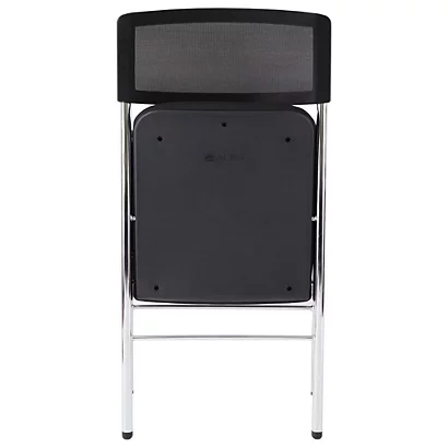 ALBA Chaise Pliante Confort Diva- Dossier Maille Résille, Assise Tissu Noir - Pieds Chromés (Lot De 2) 5 ALBA Chaise Pliante Confort Diva- Dossier Maille Résille, Assise Tissu Noir - Pieds Chromés (Lot De 2) – Image 5