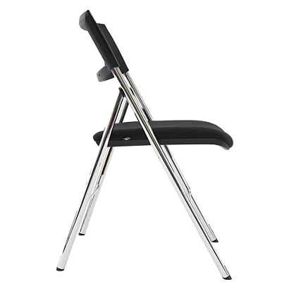 ALBA Chaise Pliante Confort Diva- Dossier Maille Résille, Assise Tissu Noir - Pieds Chromés (Lot De 2) 6 ALBA Chaise Pliante Confort Diva- Dossier Maille Résille, Assise Tissu Noir - Pieds Chromés (Lot De 2) – Image 6