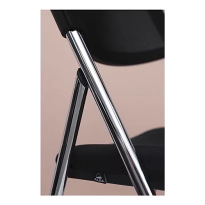ALBA Chaise Pliante Confort Diva- Dossier Maille Résille, Assise Tissu Noir - Pieds Chromés (Lot De 2) 7 ALBA Chaise Pliante Confort Diva- Dossier Maille Résille, Assise Tissu Noir - Pieds Chromés (Lot De 2) – Image 7