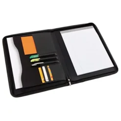 Alba Conférencier Porte-bloc A4 ZIPPER, Avec Pochette Soufflet à Fermeture éclair - Noir