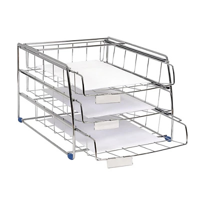 Alba Corbeille à Courrier En Fil Métal Chromé - Ht. 18,5 Cm 2 Alba Corbeille à Courrier En Fil Métal Chromé - Ht. 18,5 Cm – Image 2