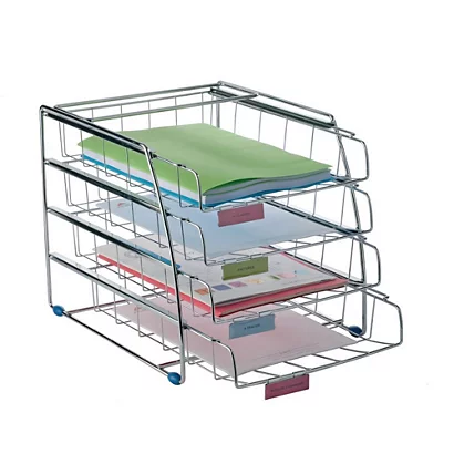 Alba Corbeille à Courrier En Fil Métal Chromé - Ht. 18,5 Cm 4 Alba Corbeille à Courrier En Fil Métal Chromé - Ht. 18,5 Cm – Image 4