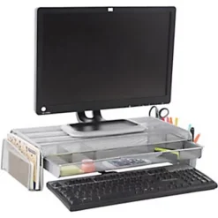 Alba Support écran Et Organisateur MESHUP Gris Métal