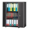 Armoire Basse Primo, 2 Tablettes, Couleur Anthracite