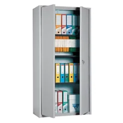 Armoire Haute Primo, 3 Tablettes, Coloris Gris