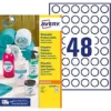 Avery L4850REV Etiquettes Enlevables Blanches Rondes D25 Mm - 1200 étiquettes