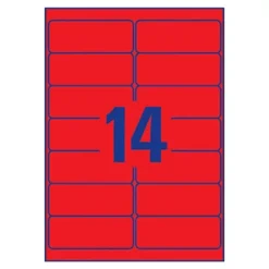 Avery L7263R Etiquettes Enlevables 99,1 X 38,1 Mm Rouge Fluorescent Imprimantes Jet D'encre Et Laser - 25 Feuilles - 350 étiquettes -Fournitures Bureau Boutique avery l7263r etiquettes enlevables 99 1 x 38 1 mm rouge fluorescent imprimantes jet encre laser 25 feuilles 350 tiquettes 4805500 2