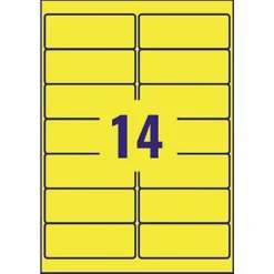 Avery L7263Y Etiquettes Enlevables 99,1 X 38,1 Mm Jaune Fluorescent Imprimantes Jet D'encre Et Laser - 25 Feuilles - 350 étiquettes -Fournitures Bureau Boutique avery l7263y etiquettes enlevables 99 1 x 38 1 mm jaune fluorescent imprimantes jet encre laser 25 feuilles 350 tiquettes 4809500 3