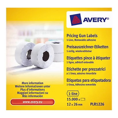 Avery Rouleau D'étiquettes Pour Pince à étiqueter - 1 Ligne - Blanc - Enlevable (lot De 10) 1 Avery Rouleau D'étiquettes Pour Pince à étiqueter - 1 Ligne - Blanc - Enlevable (lot De 10)
