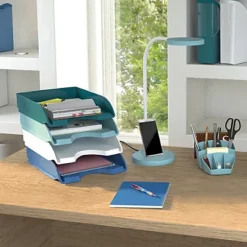 Bacs à Courrier CEP Riviera Bleu Et Blanc, Lot De 5 -Fournitures Bureau Boutique bacs courrier cep riviera bleu blanc lot 5 938360 2