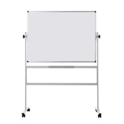 Bi-Office Tableau Blanc Revolver émaillé Double Face Magnétique -150 X H.120cm