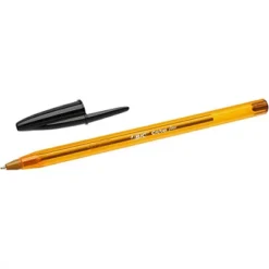 BIC 50 Cristal® Fine Stylos Bille Pointe Fine 0,8 Mm Noir Boîte De 50