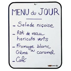 BIC® Ardoise Effaçable à Sec Velleda, Cadre Gris, Double Face, 90 Cm X 60 Cm