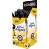 BIC® Cristal Original Stylo Bille à Capuchon Pointe Moyenne 1 Mm Noir - Lot De 50