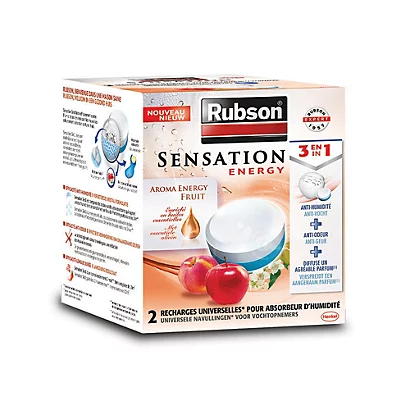 Boîte De 2 Tablettes Sensation Energy Fruit Pour Absorbeur D'humidité 1 Boîte De 2 Tablettes Sensation Energy Fruit Pour Absorbeur D'humidité