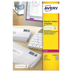 Boite De 2400 étiquettes Laser Blanches L7159 Format 63,5 X 33,9 Mm Avery