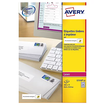 Boite De 2400 étiquettes Laser Blanches L7159 Format 63,5 X 33,9 Mm Avery 1 Boite De 2400 étiquettes Laser Blanches L7159 Format 63,5 X 33,9 Mm Avery