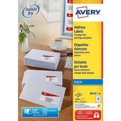 Boite De 640 étiquettes Jet D'encre Blanches J8162 Format 99,1 X 33,9 Mm Avery