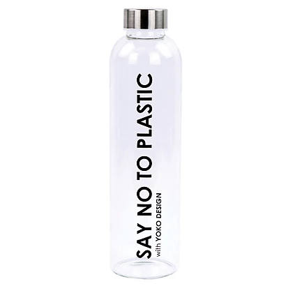 Bouteille En Verre Transparent Say No To Plastic Yoko Design, 750 Ml 1 Bouteille En Verre Transparent Say No To Plastic Yoko Design, 750 Ml