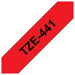 Brother Ruban Titreuse BROTHER - TZe - écriture Noir / Fond Rouge - 18 Mm X 8 M - ModèleTZe-441