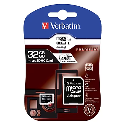 Carte Mémoire Flash Micro SD 32 Go Avec Adaptateur, Class 10, SDHC, Verbatim 3 Carte Mémoire Flash Micro SD 32 Go Avec Adaptateur, Class 10, SDHC, Verbatim – Image 3