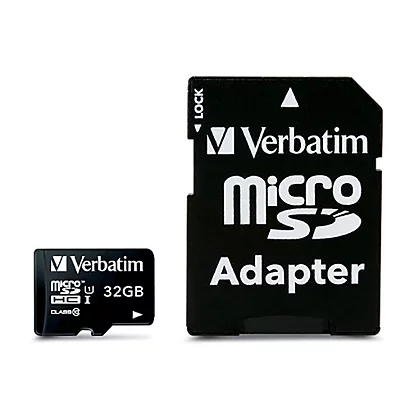 Carte Mémoire Flash Micro SD 32 Go Avec Adaptateur, Class 10, SDHC, Verbatim 1 Carte Mémoire Flash Micro SD 32 Go Avec Adaptateur, Class 10, SDHC, Verbatim