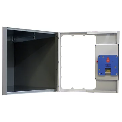 Casiers Consigne à Monnayeur, Portes Transparentes , 3 Colonnes De 4 Cases Larg.400 Mm, Anthracite/ Bleu 2 Casiers Consigne à Monnayeur, Portes Transparentes , 3 Colonnes De 4 Cases Larg.400 Mm, Anthracite/ Bleu – Image 2