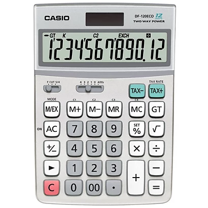 Casio Calculatrice De Bureau DF-120ECO - 12 Chiffres 1 Casio Calculatrice De Bureau DF-120ECO - 12 Chiffres